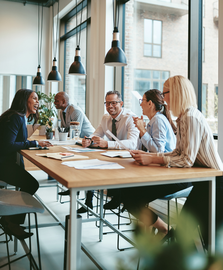 Meeting of colleagues at work